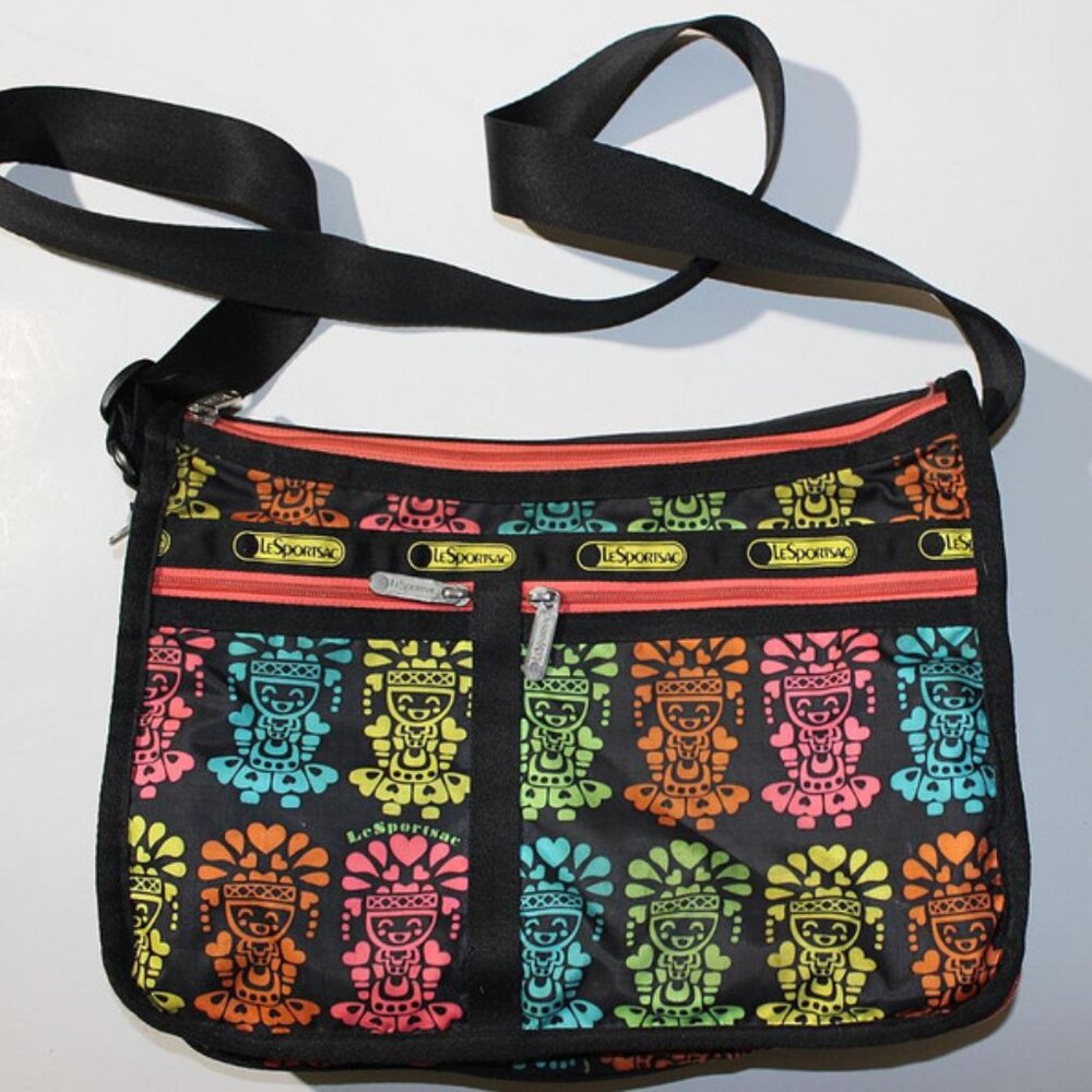 LeSportsac Deluxe Crossbody Expandable Bag Purse 2 Main Compartments